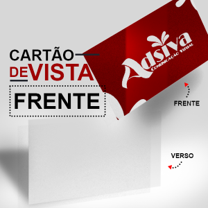 Cartão de Visita Couche 250g 9x5cm 4x0 Verniz UV Total Frente e Verso Corte Reto 