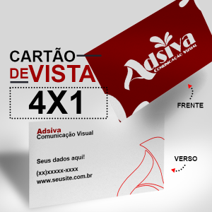 Cartão de Visita Couche 300g 9x5cm 4x1 Frente e Verso Corte Reto 