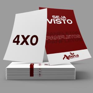 Panfletos Couche 90g 10x14cm 4x0 Sem revestimento Corte Reto 1000 unidades